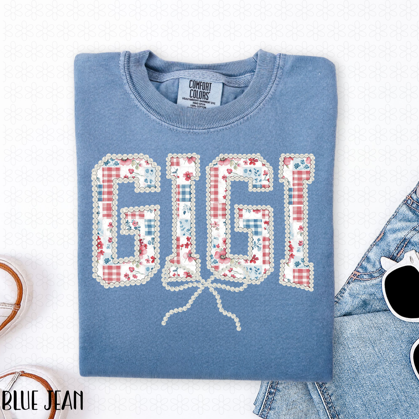 Patriotic Floral Titles- Multiple Options No Custom Completed Tee