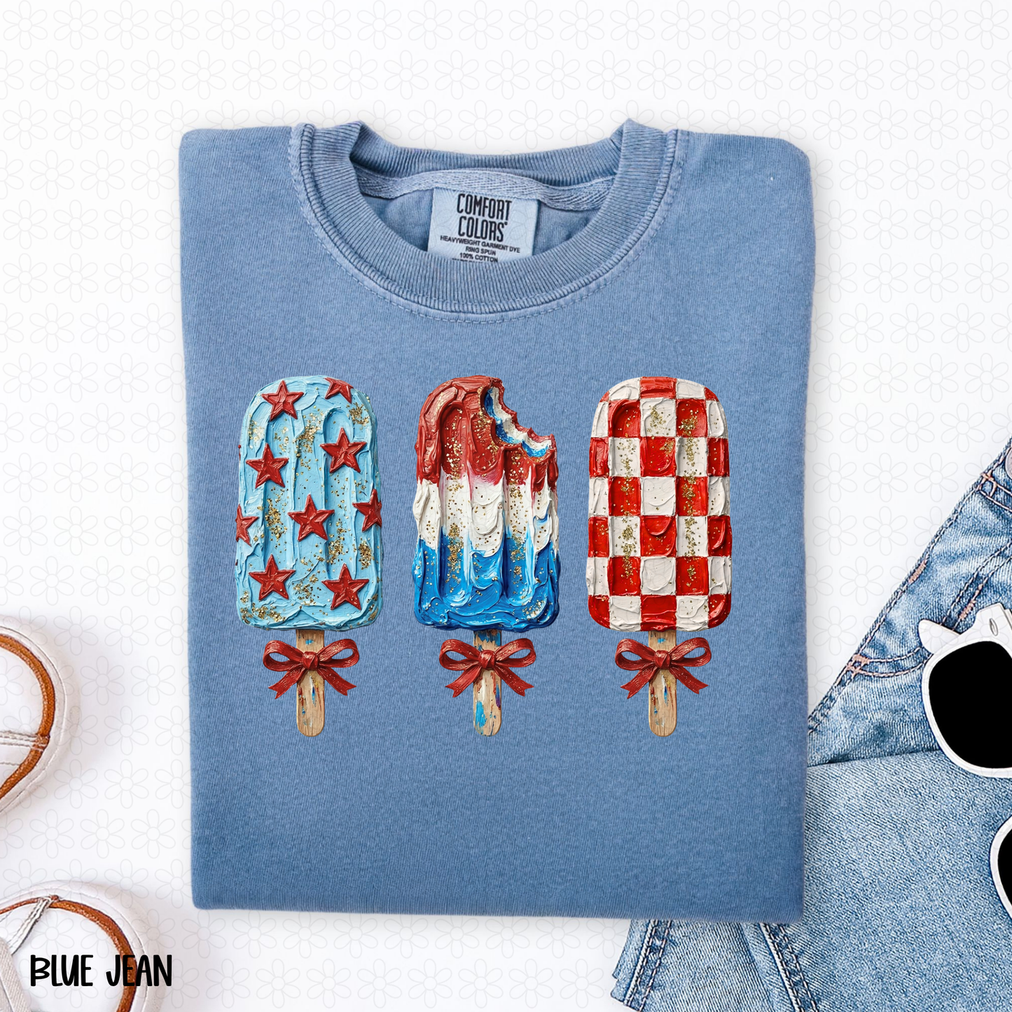 Patriotic Popsicles Completed Tee