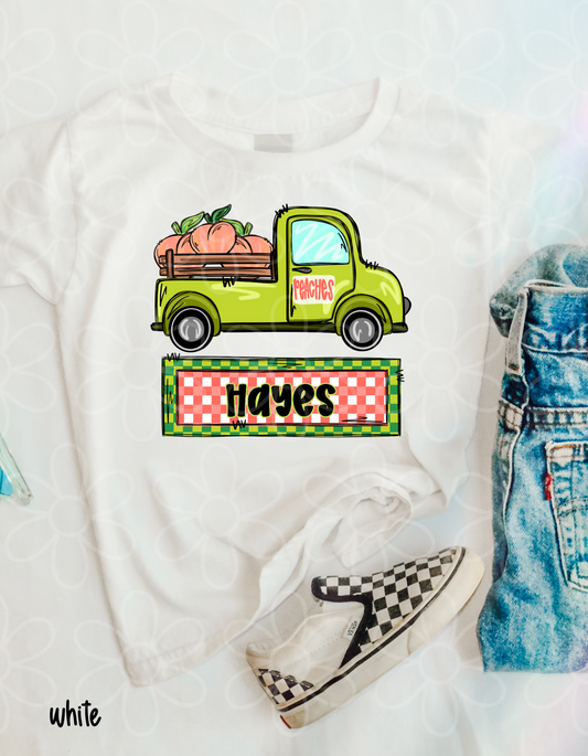 Peaches Truck Custom Name DTF Transfer
