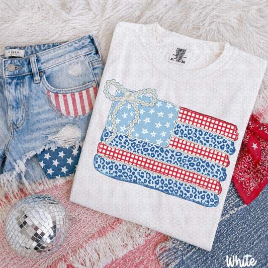 Pearl American Flag Completed Tee