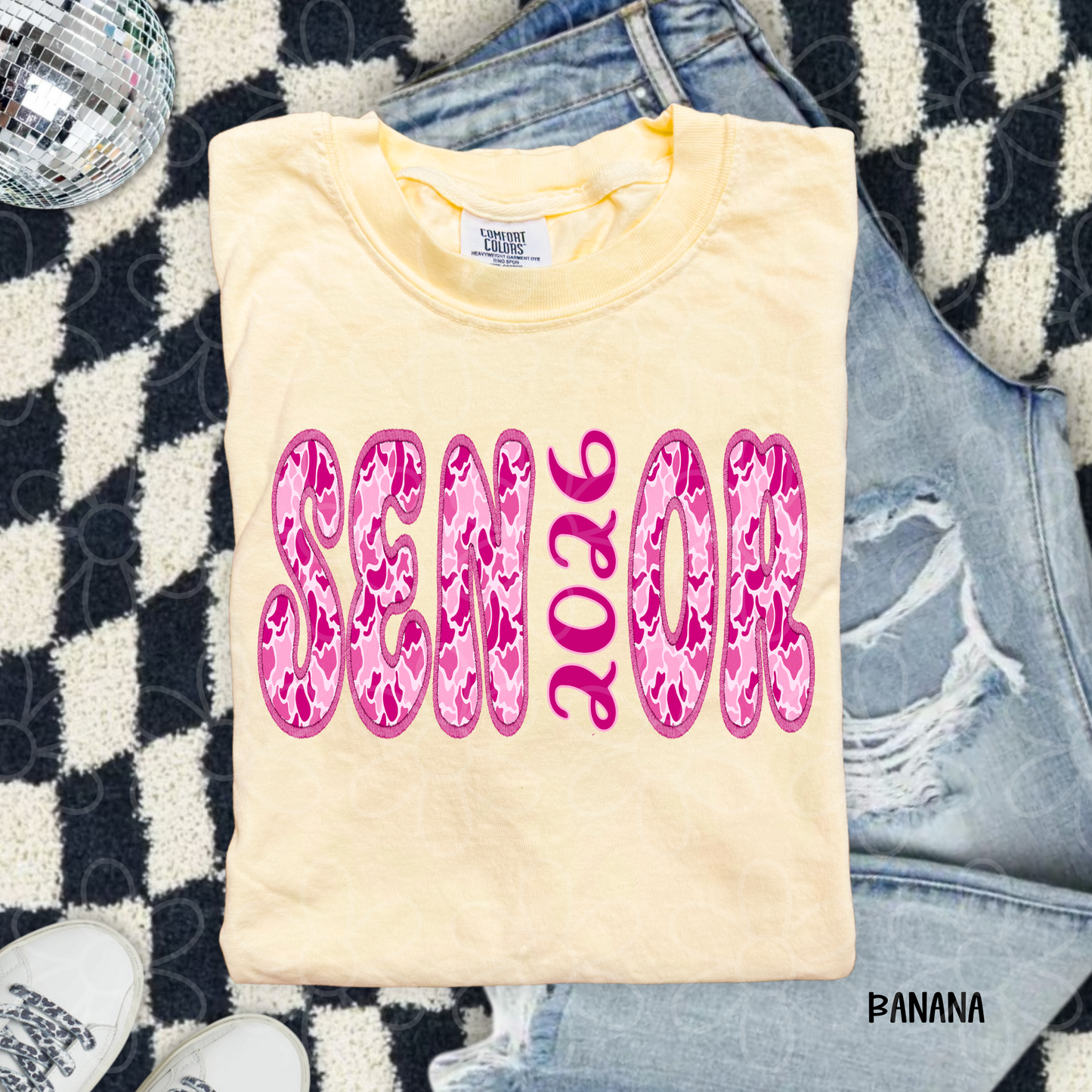 Pink Camo Senior 2026 Completed Tee