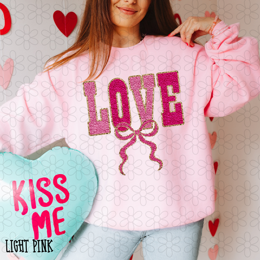 Pink Gold Love Bow Kids Completed Tee
