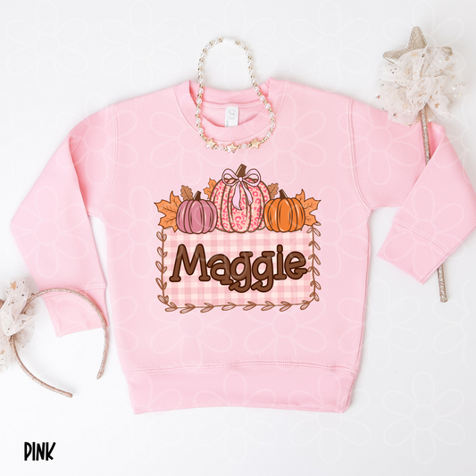 Pink Leopard Pumpkins Custom Name DTF Transfer