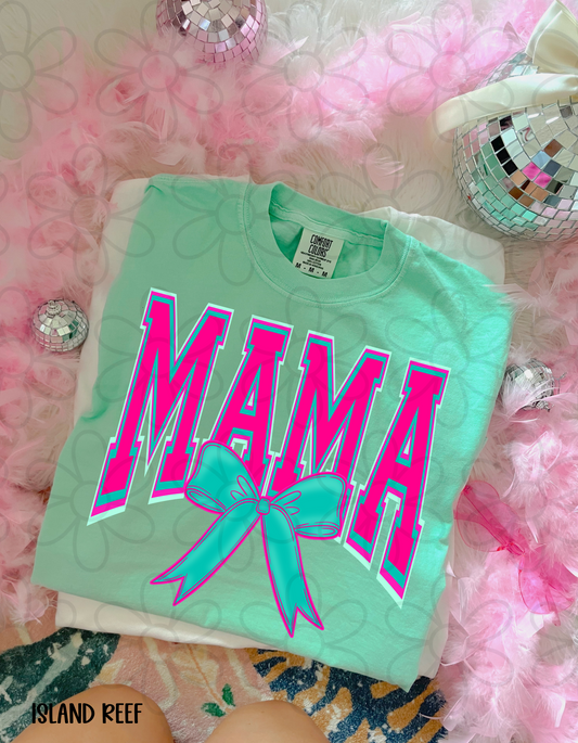 Pink Mama Blue Bow DTF Transfer