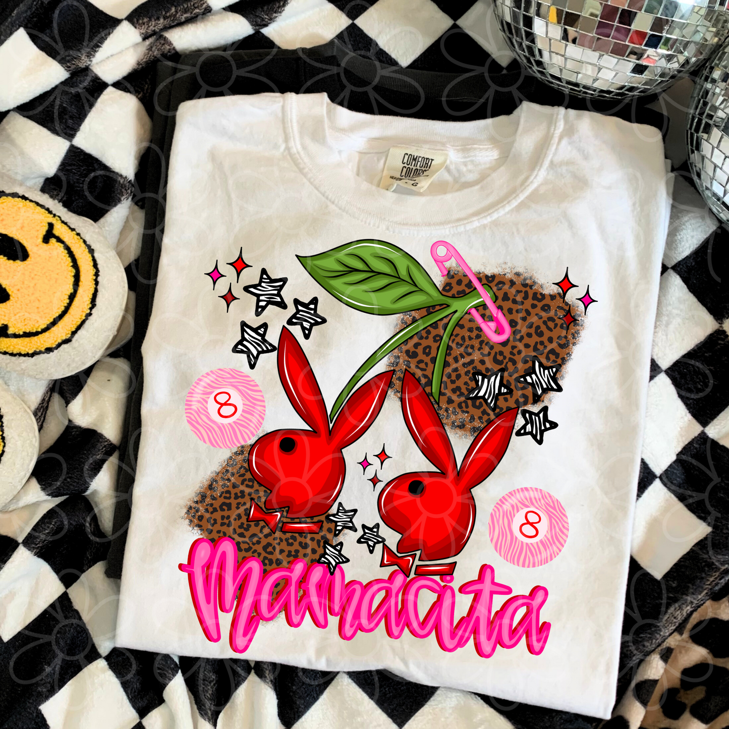 Pink Mamacita Leopard Bunnies DTF Transfer