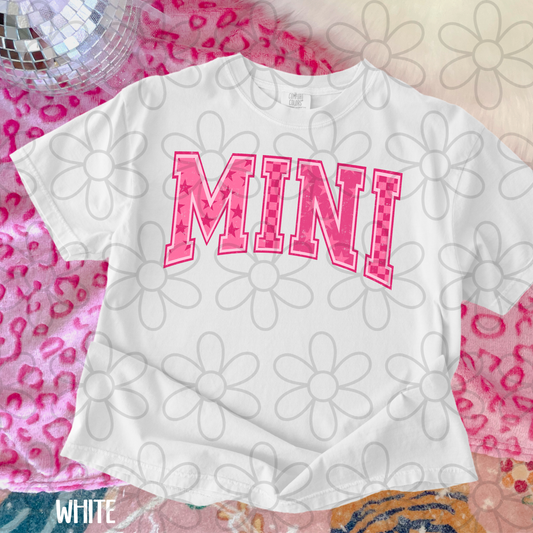 Pink Mini Checkered Stars Completed Tee