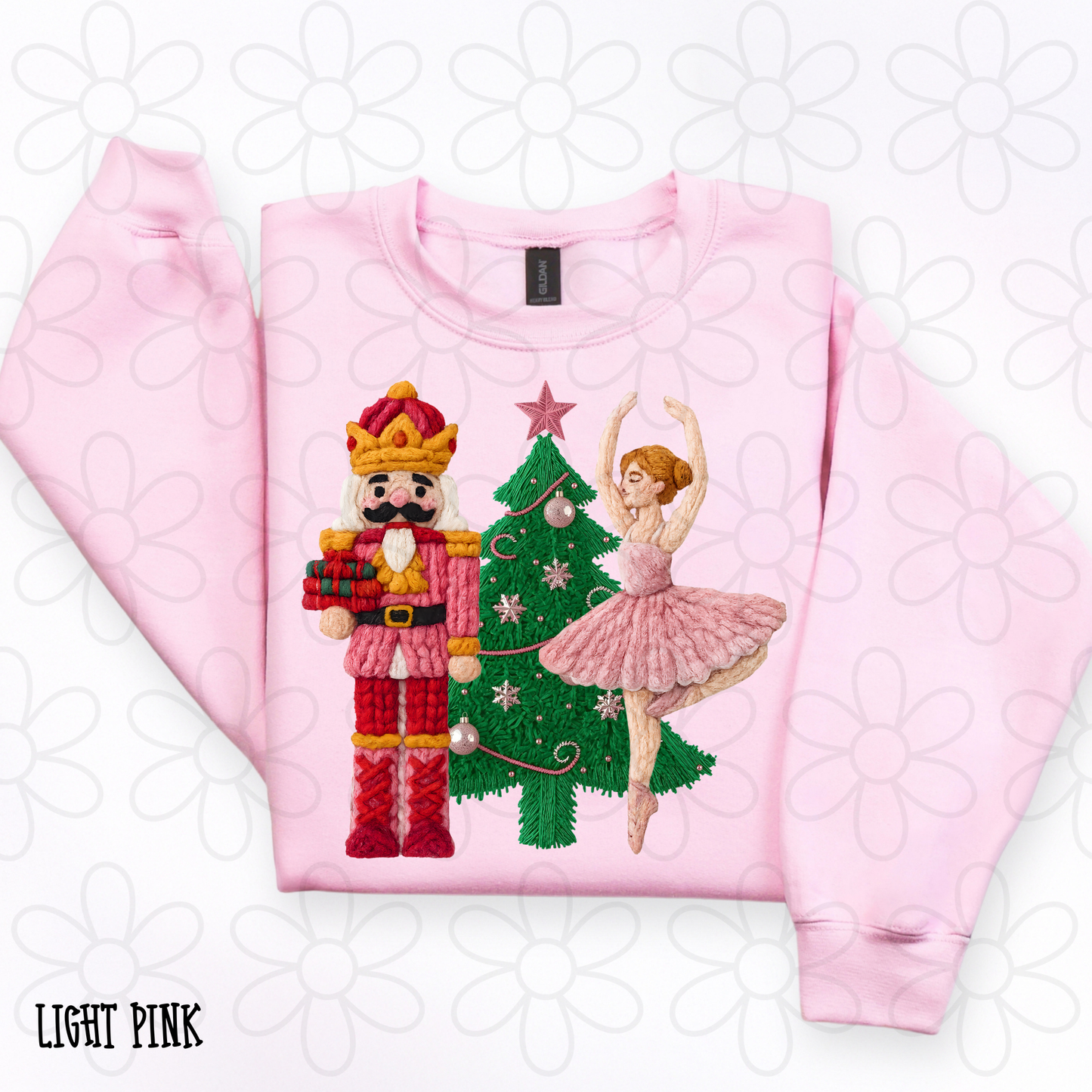 Pink Nutcracker Christmas Tree Ballerina Completed Tee