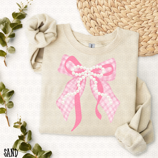 Pink Pearl Bows DTF Transfer