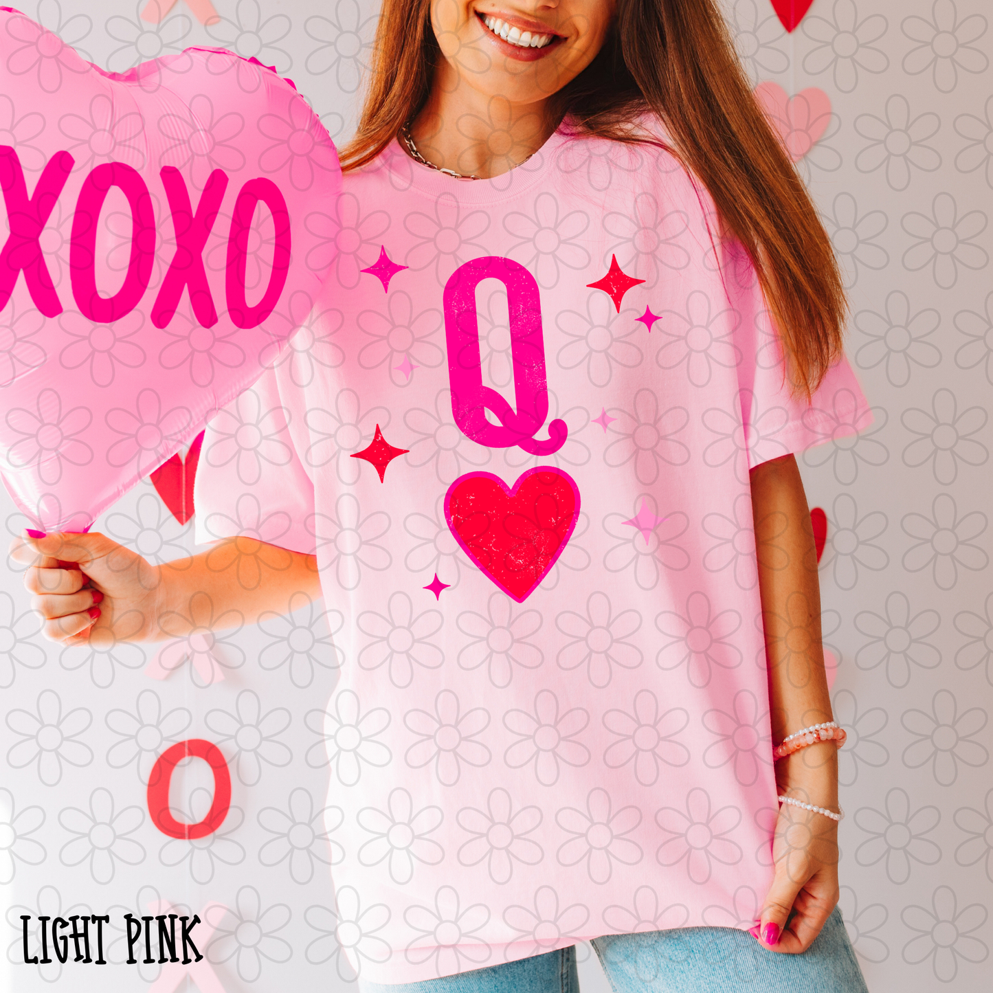 Pink Q Heart DTF Transfer
