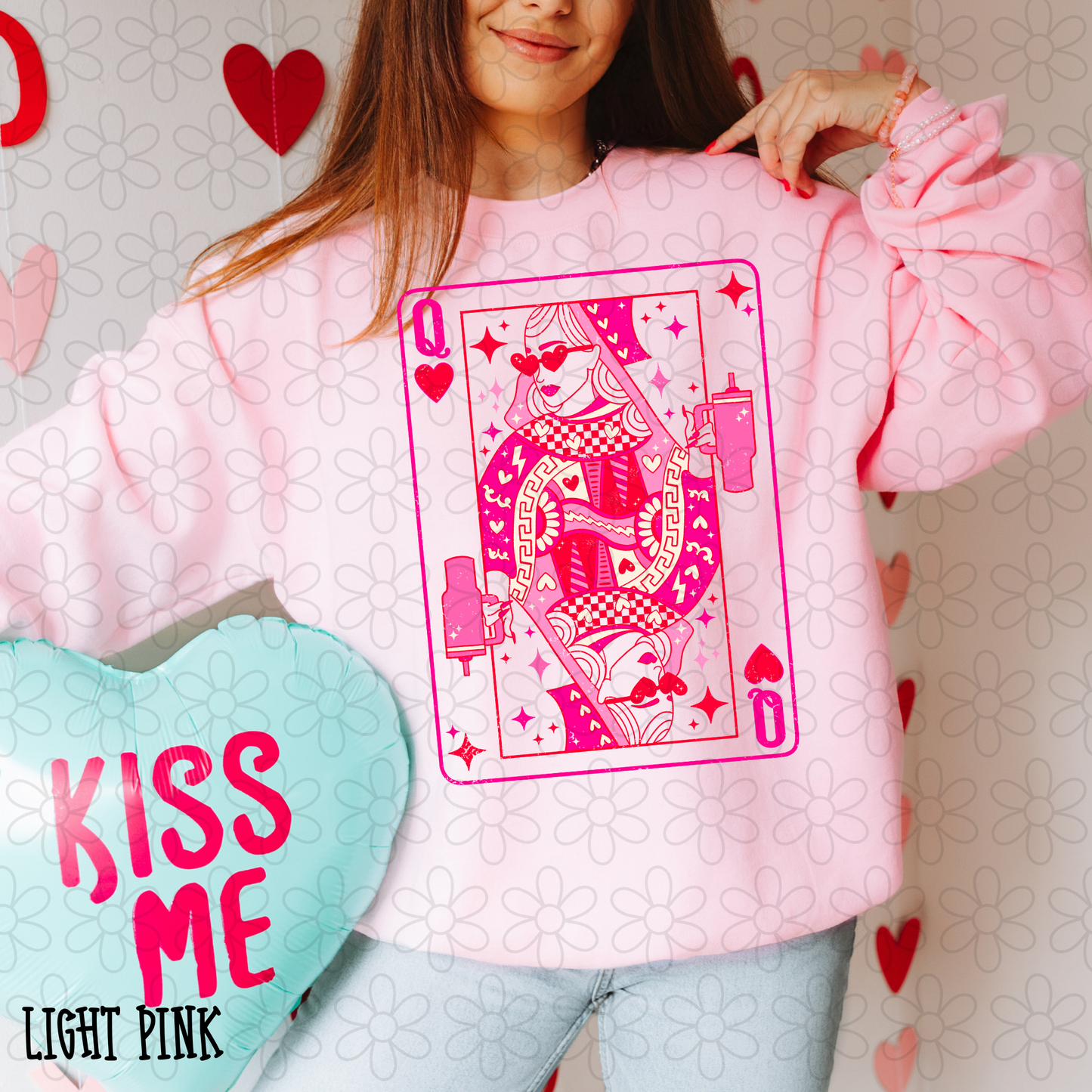 Pink Queen Of Hearts Kids Completed Tee