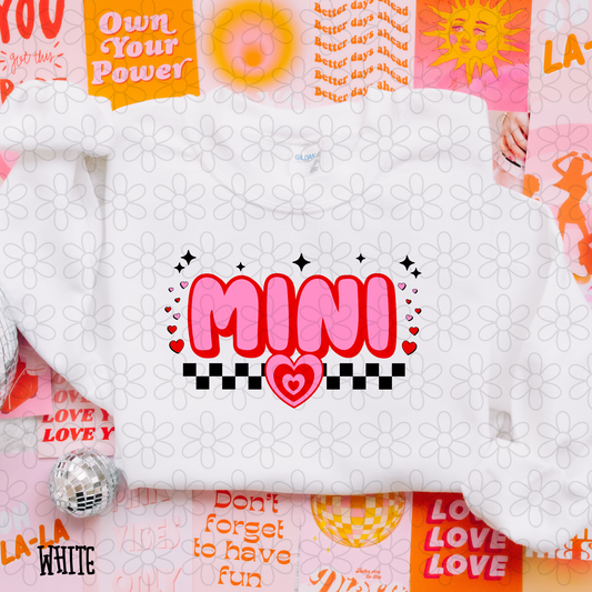 Pink Red Mini Heart Checkered Completed Tee