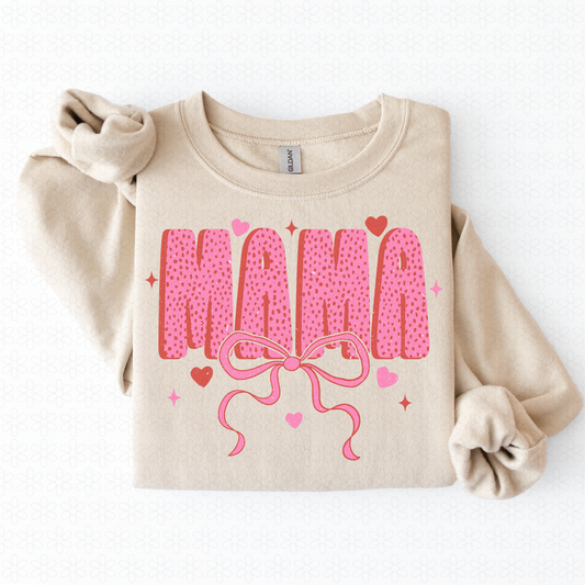 Pink Red Speckle Mama Hearts Completed Tee