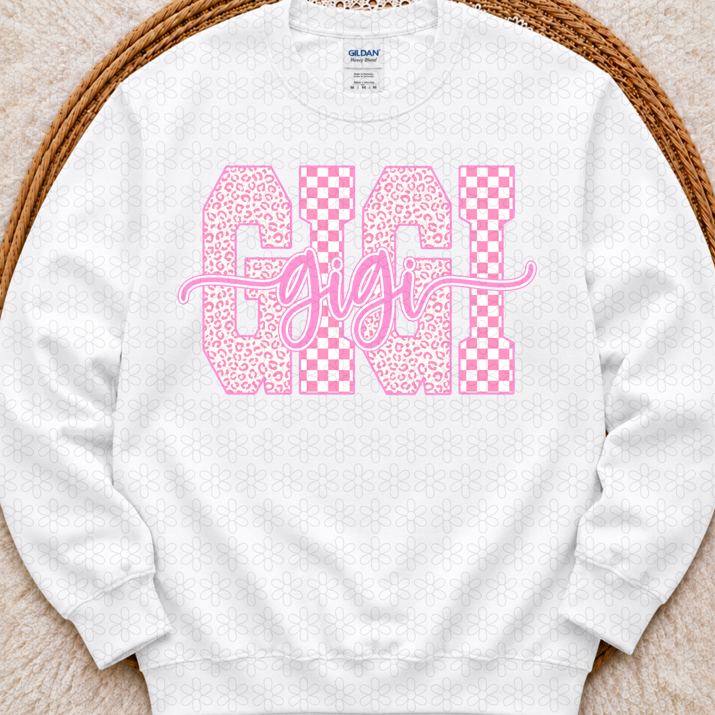 Pink Checkered Titles (Multiple Options) Completed Tee