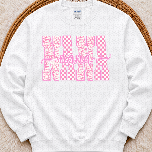 Pink Checkered Titles (Multiple Options) Completed Tee