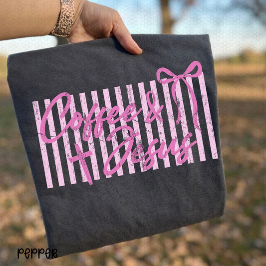 Pink Coffee and Jesus Completed Tee