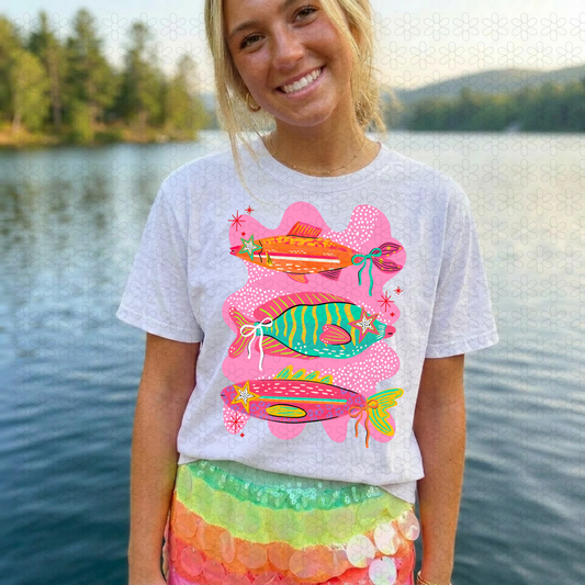 Pink Fish Trio Completed Tee
