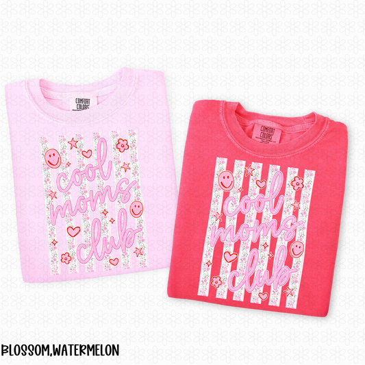 Pink Floral Cool Moms Club Completed Tee