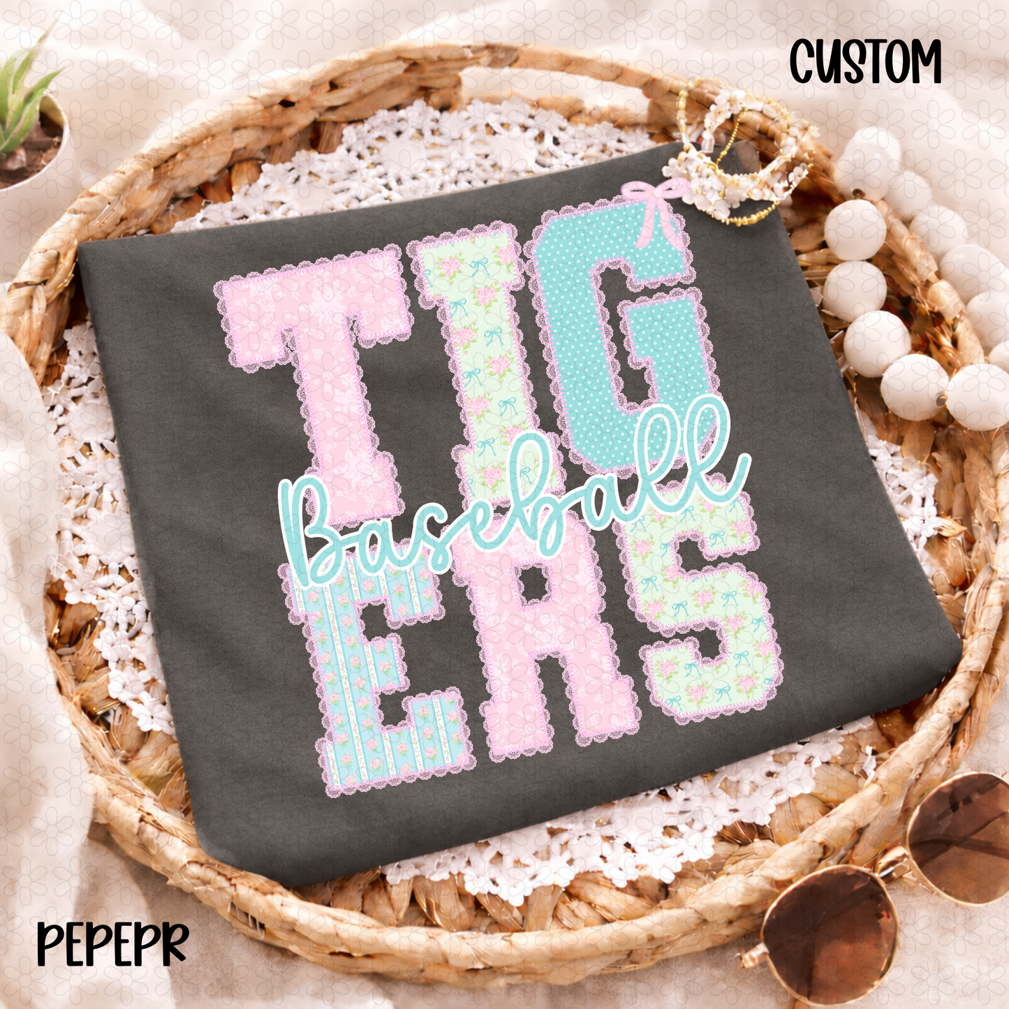 Pink Floral Custom Names DTF Transfer