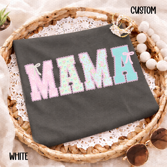 Pink Floral Custom Names Completed Tee