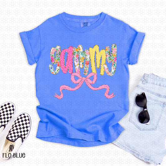 Pink Floral Gammy Completed Tee