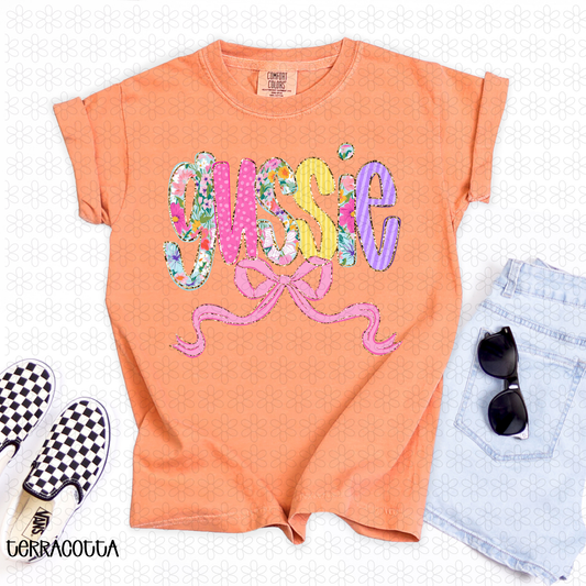 Pink Floral Gussie DTF Transfer