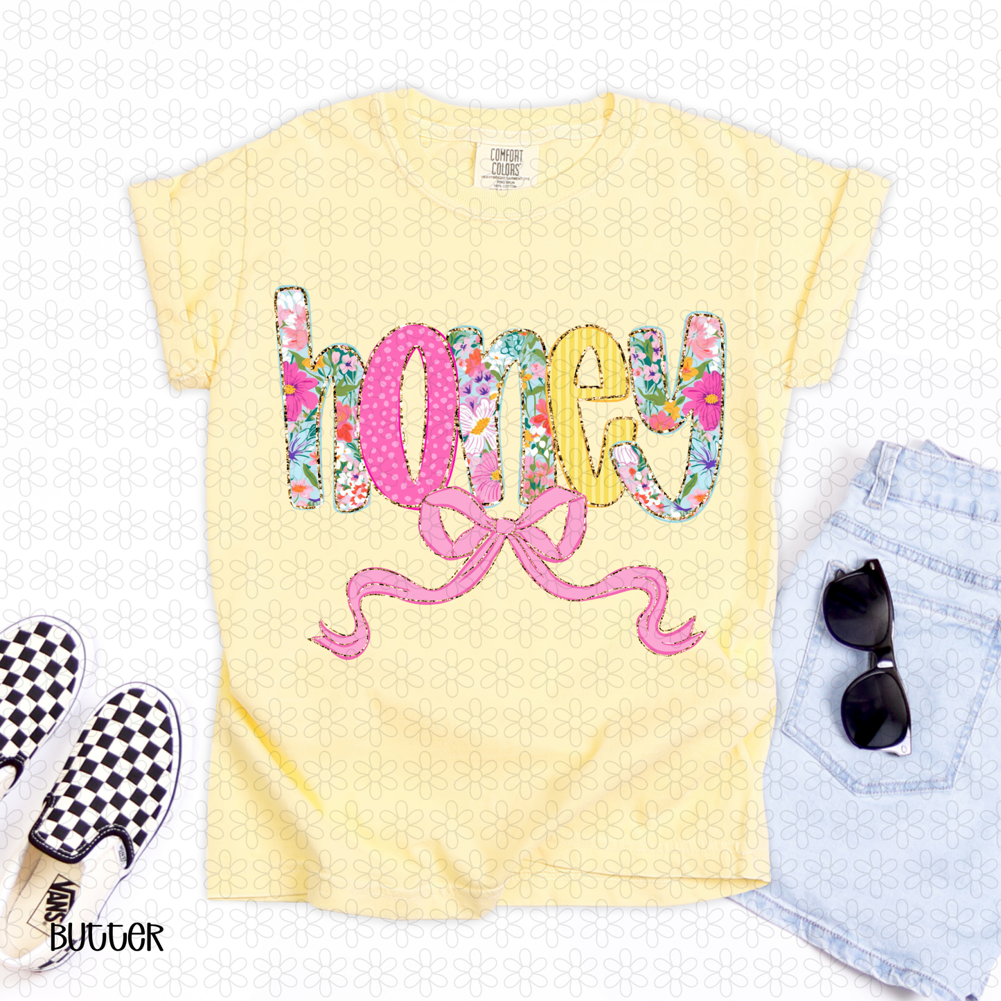 Pink Floral Honey Completed Tee