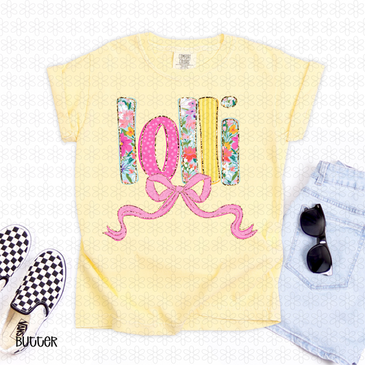 Pink Floral Lolli Completed Tee