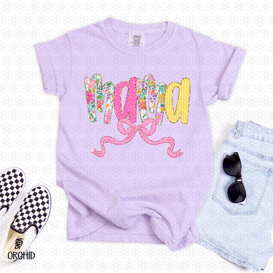 Pink Floral Mama DTF Transfer
