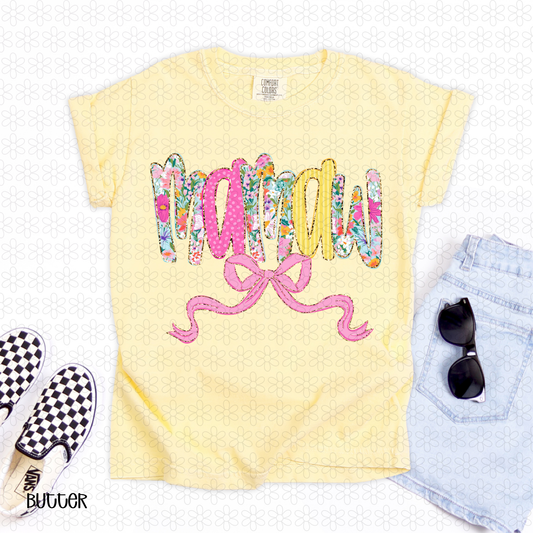 Pink Floral Mamaw Completed Tee