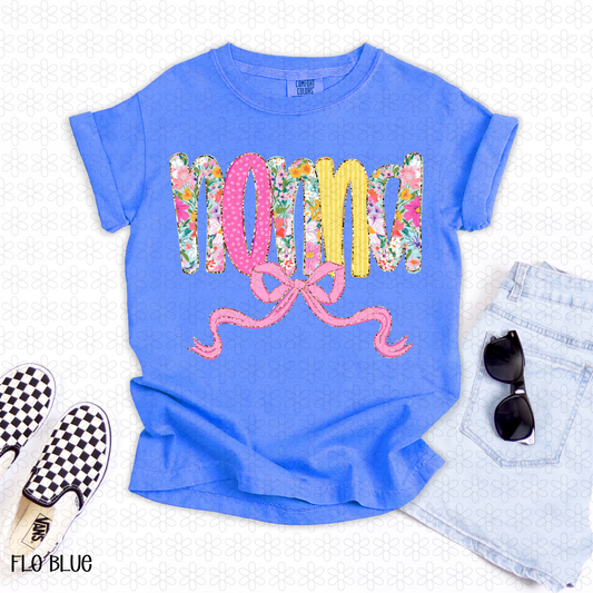 Pink Floral Nonna Completed Tee