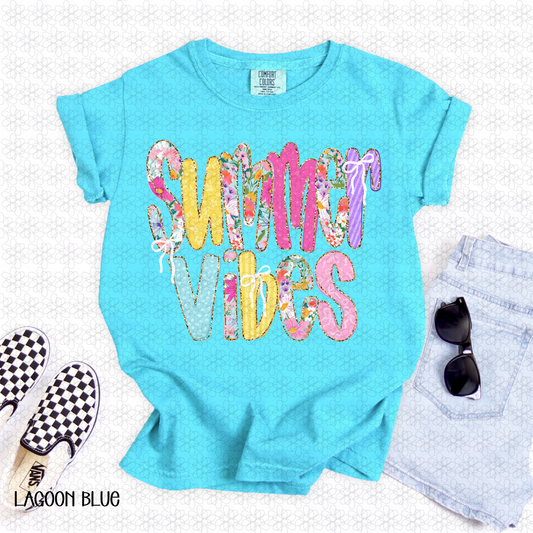 Pink Floral Summer Vibes DTF Transfer