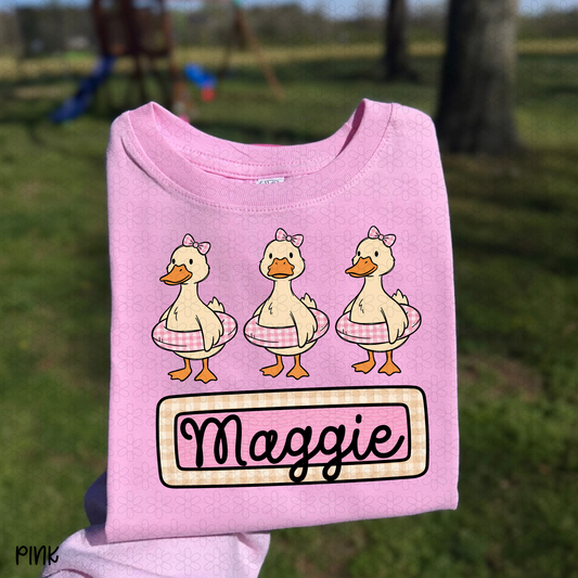 Pink Goose Custom Name Plate DTF Transfer