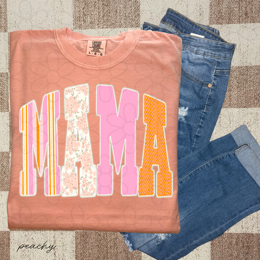 Pink & Orange Mama Completed Tee