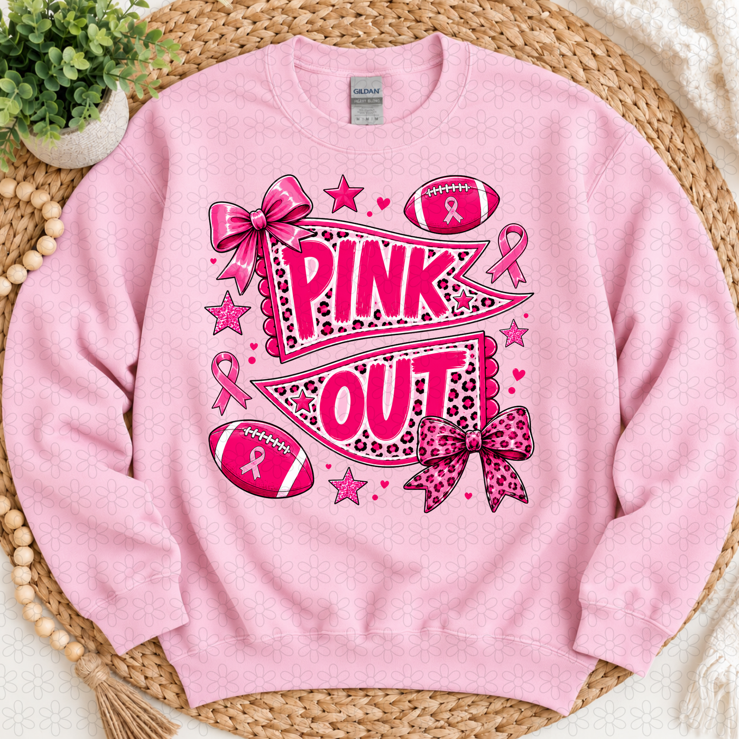 Pink Out Flags Completed Tee