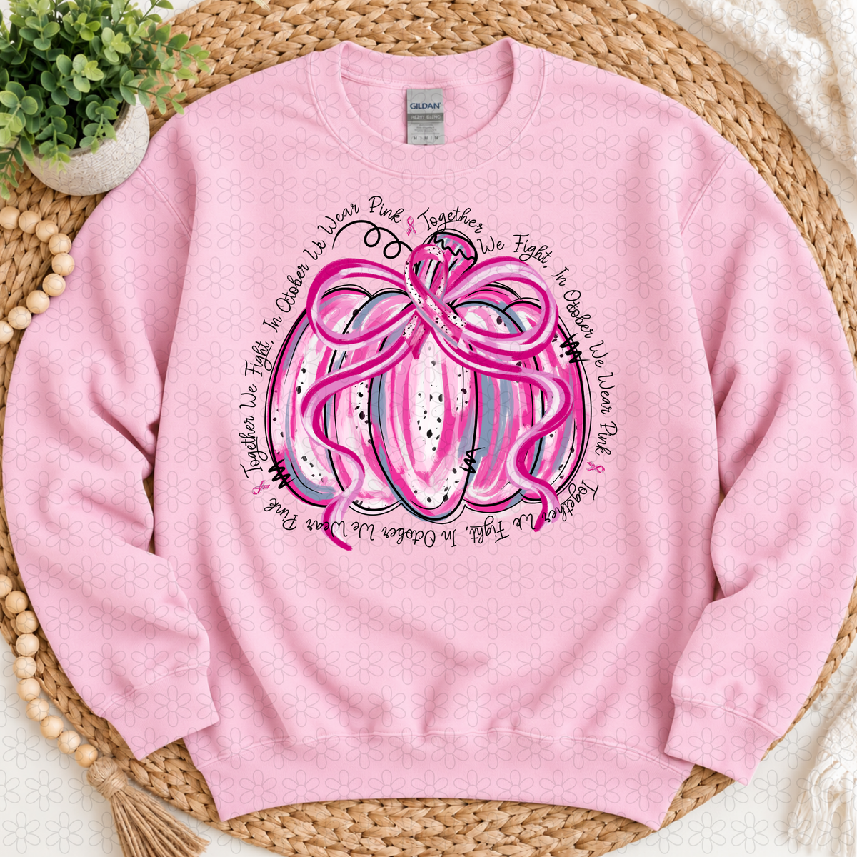 Pink Out Pumpkin DTF Transfer