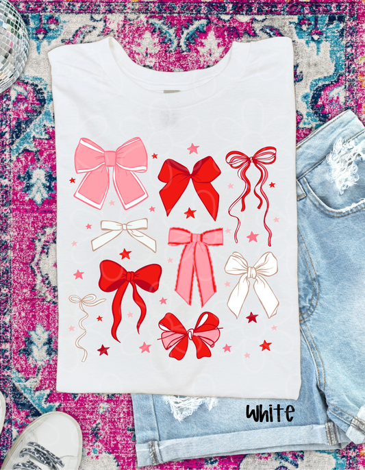 Pink & Red Bows Completed Tee