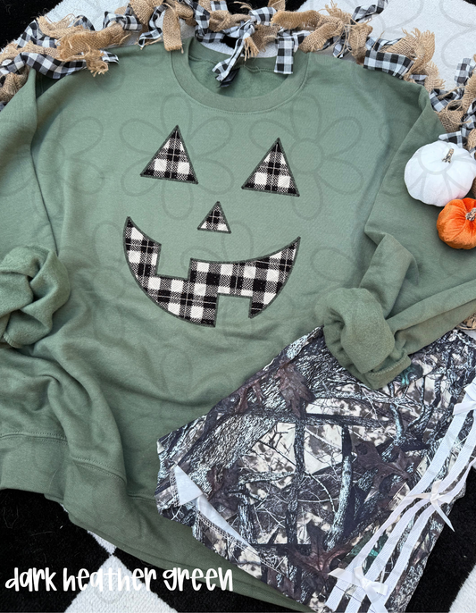 Plaid Jack-O-Lantern Kids Completed Tee