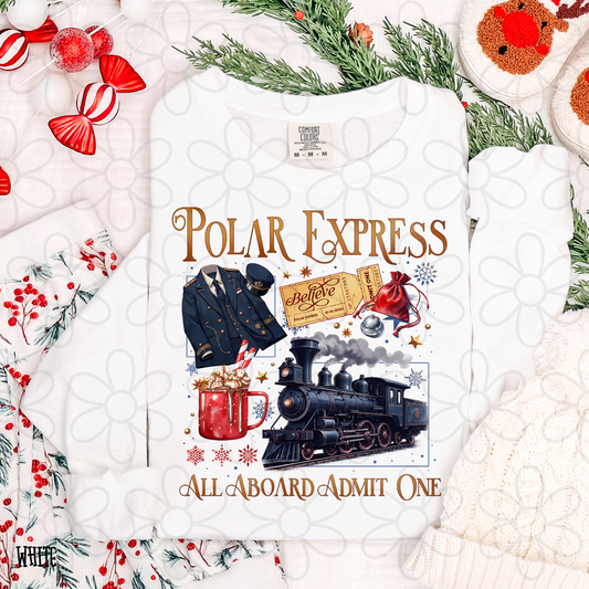 Polar Express All Aboard Admit One Kids Completed Tee