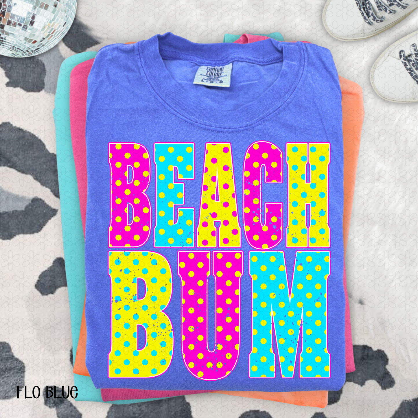 Polka Dot Beach Bum Completed Tee