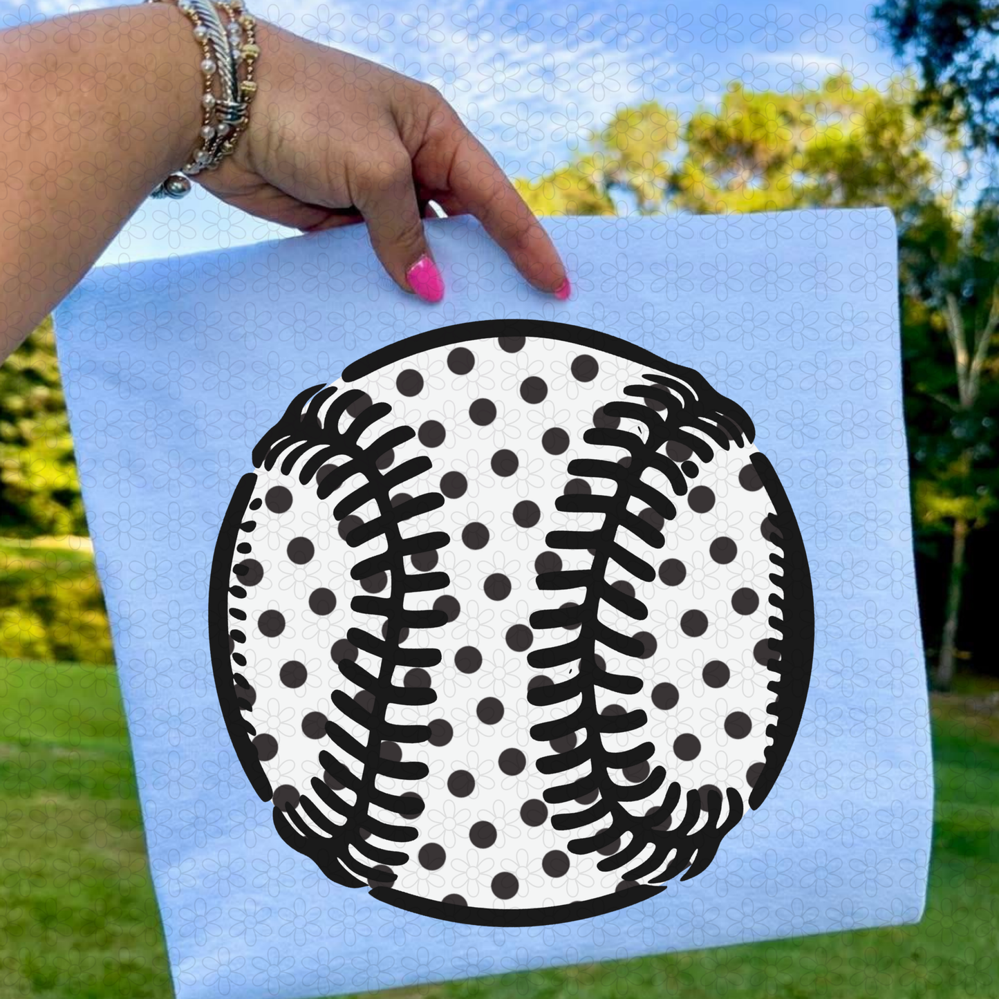 Polka Dot Baseball DTF Transfer