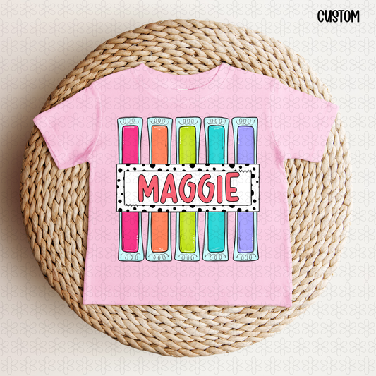 Popsicle Custom Name Plate- GIRLS DTF Transfer