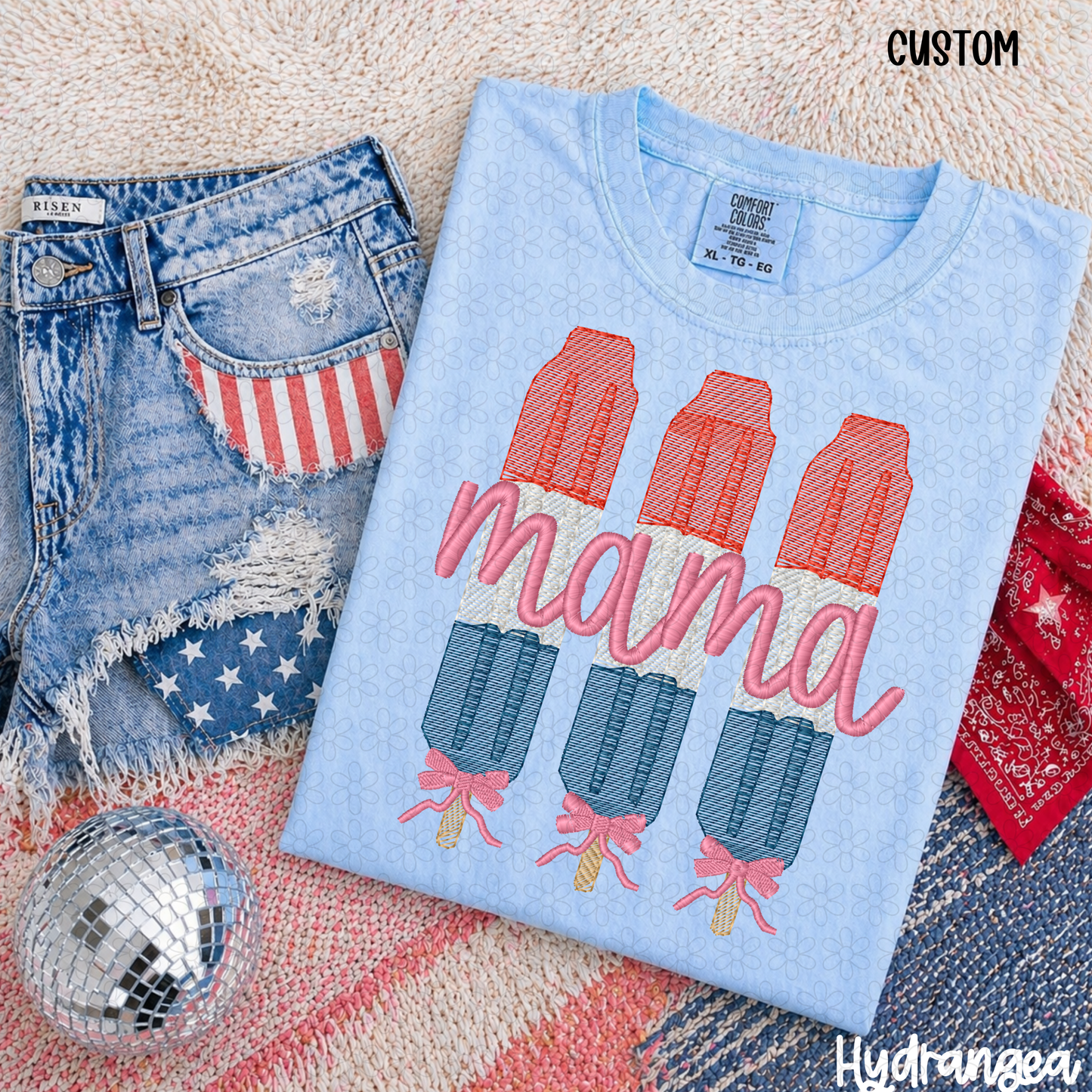 Popsicle Custom name Embroidery