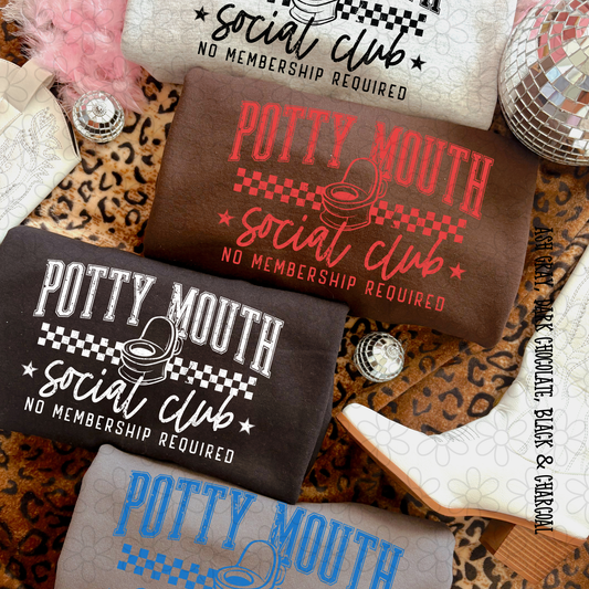 Potty Mouth Social Club (Multiple Color Options) DTF Transfer