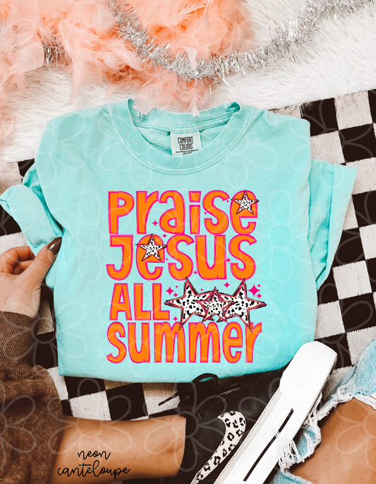 Praise Jesus All Summer Kids Completed Tee