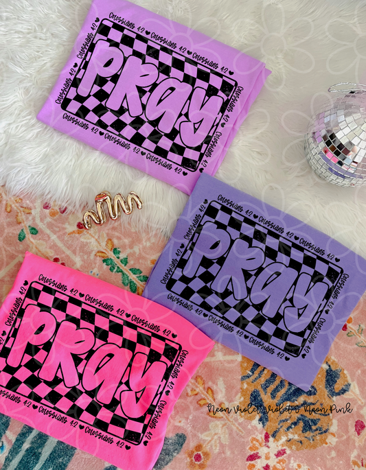 Pray Checkered Kids Completed Tee