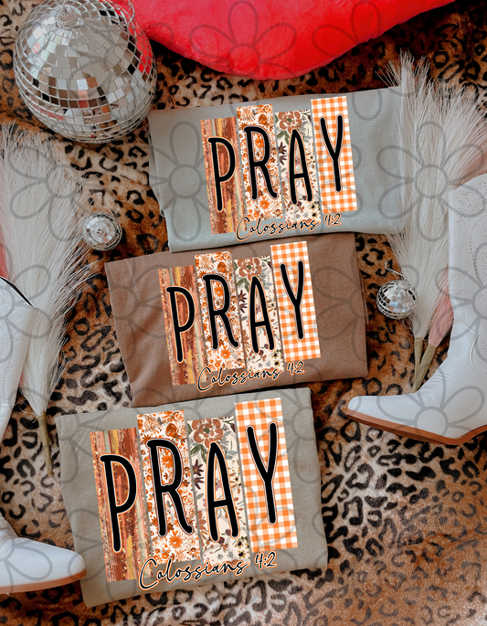 Pray Fall Patterns Kids Completed Tee
