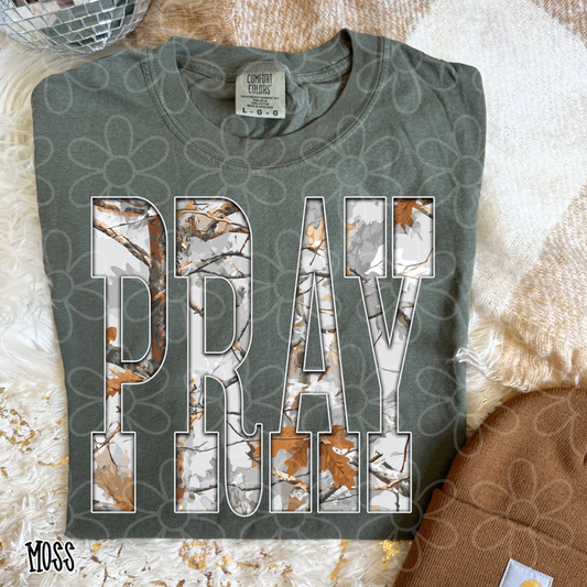 Pray Leafy Camo DTF Transfer