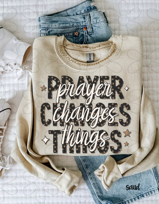 Prayer Changes Things Stars Completed Tee