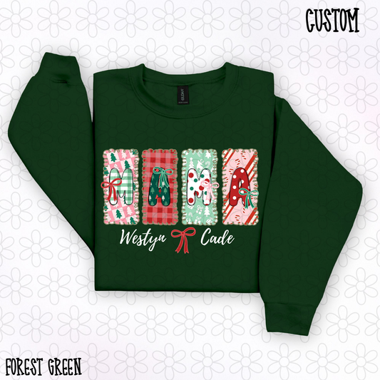 Preppy Christmas Custom Names DTF Transfer