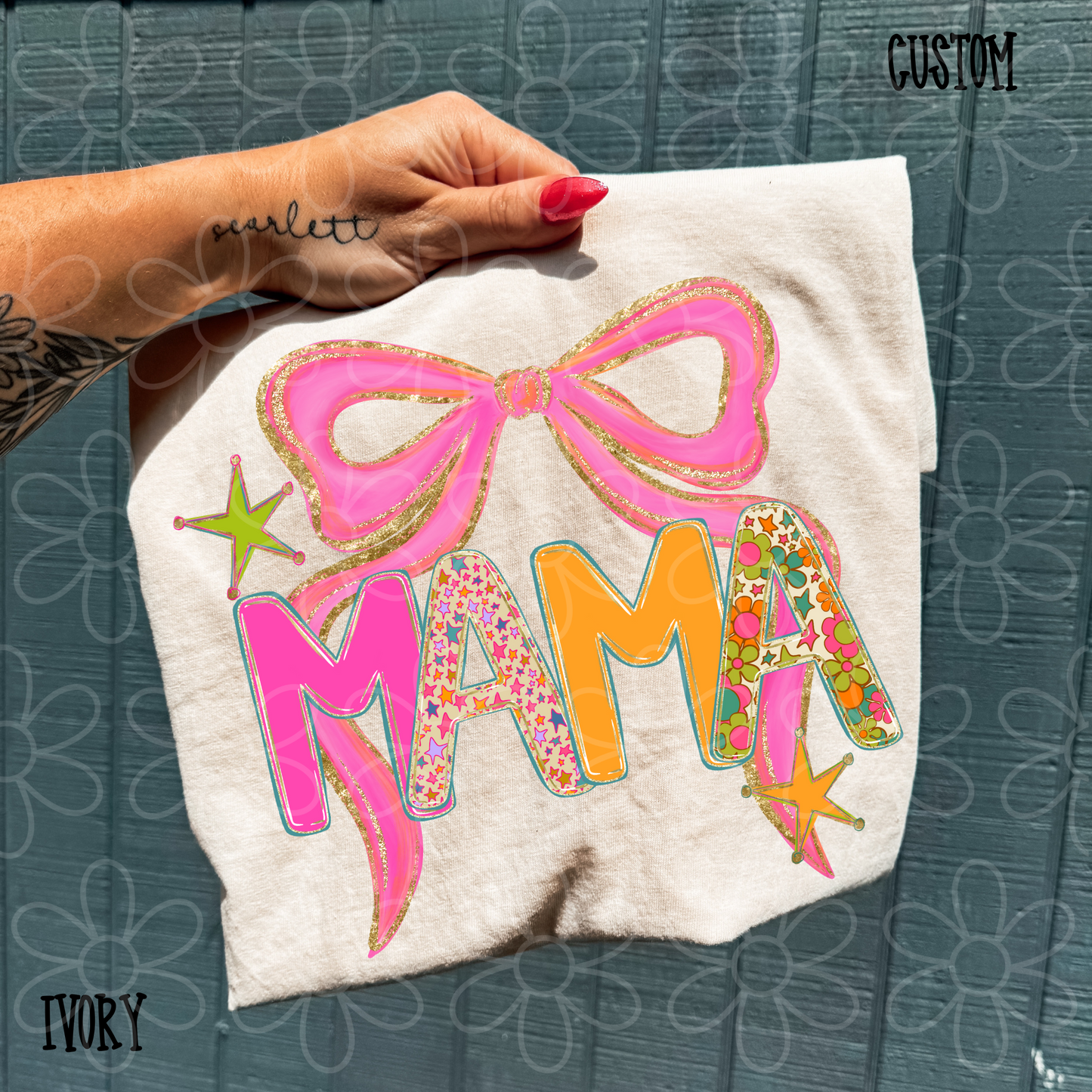 Preppy Coquette Alpha Custom Name DTF Transfer